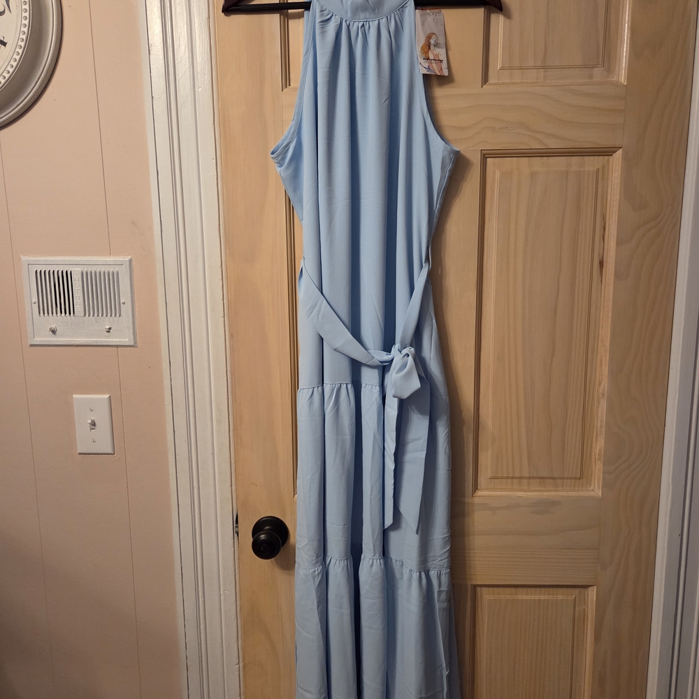 Chic Sky Blue Maxi Dress